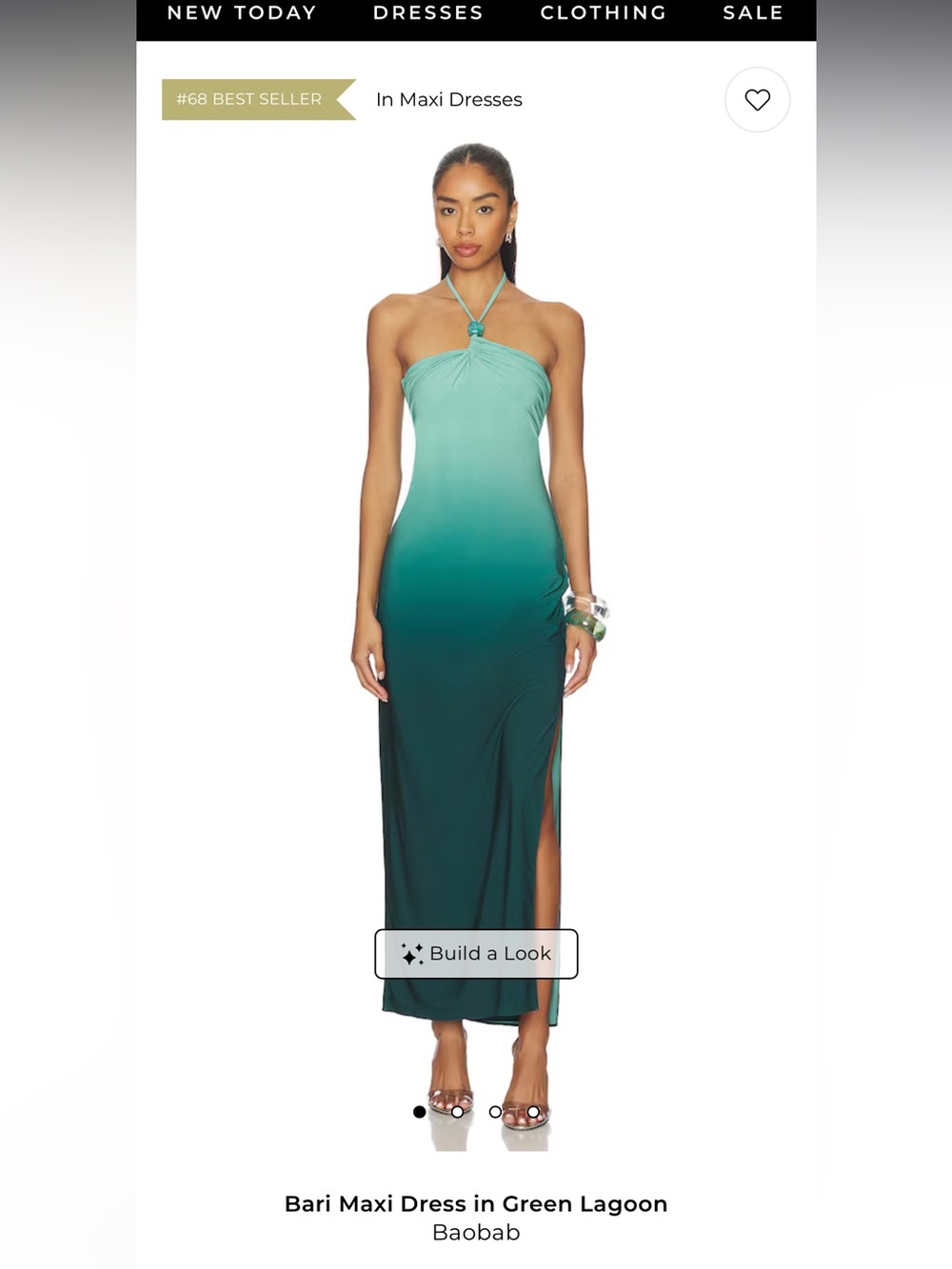 Baobab Collection Teal Ombre Halter Maxi Dress